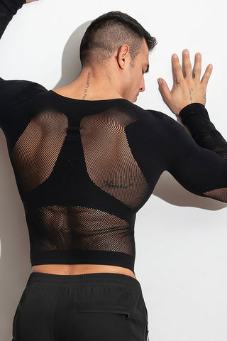 air(lace) Top LongSleeve /Black