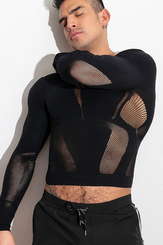 air(lace) Top LongSleeve /Black