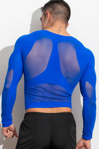 air(lace) Top LongSleeve /Blue