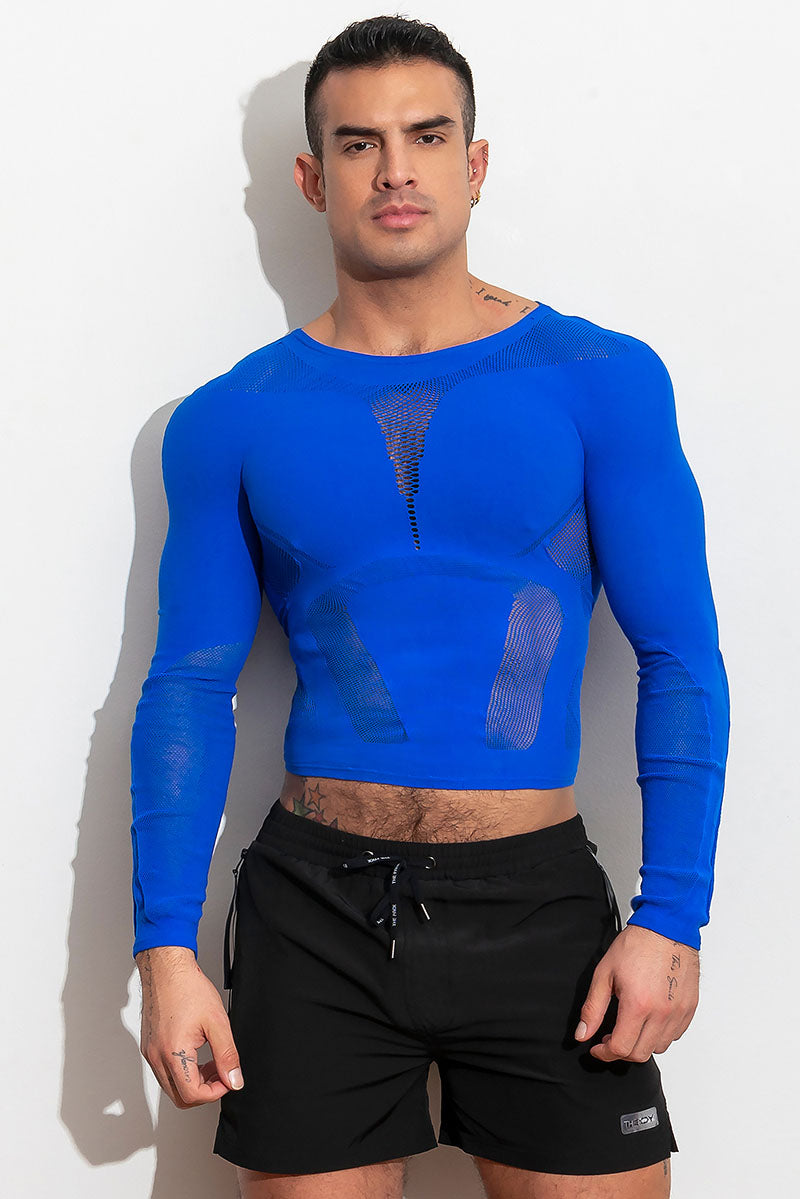 air(lace) Top LongSleeve /Blue