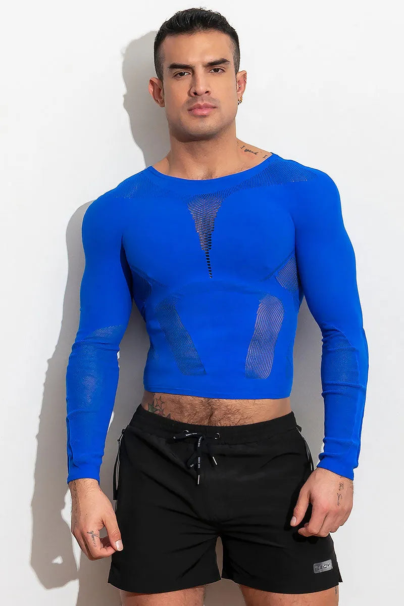 air(lace) Top LongSleeve /Blue