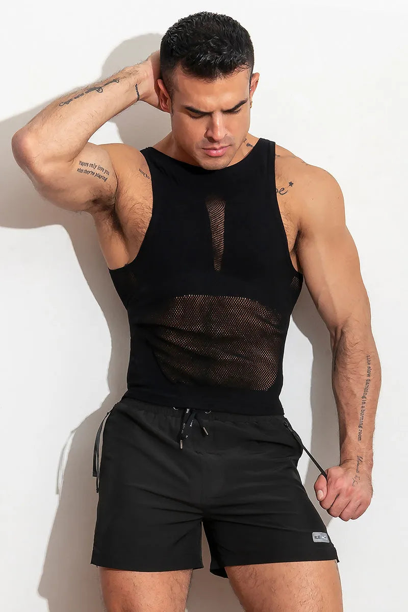 air(lace) Top Sleeveless /Black