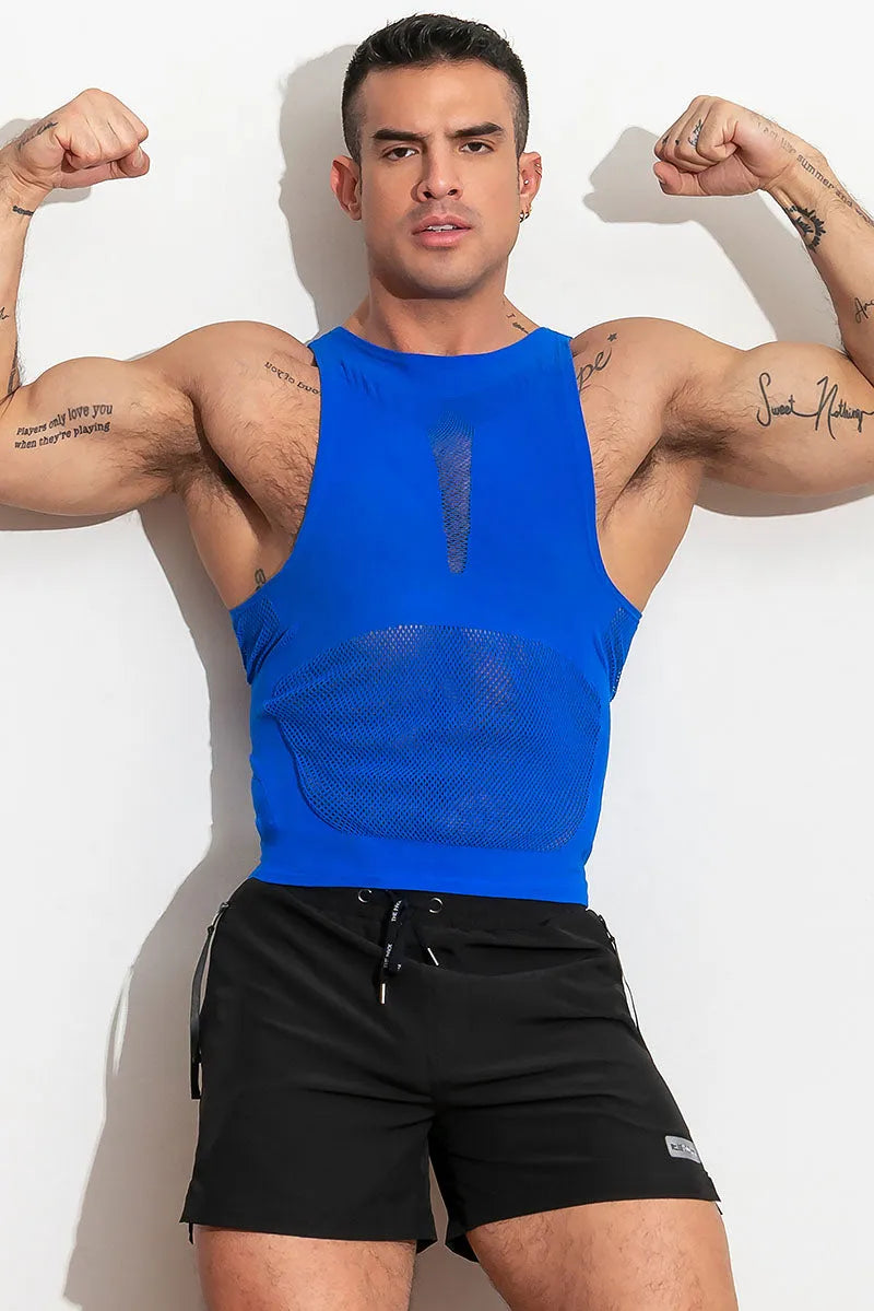 air(lace) Top Sleeveless /Blue