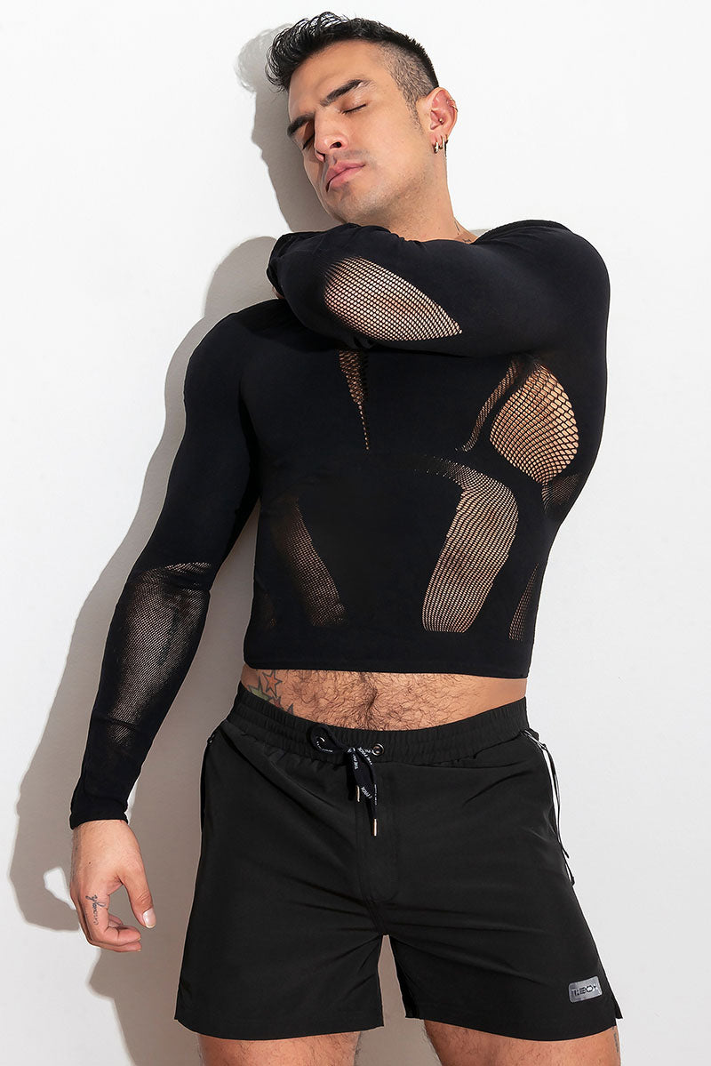 air(lace) Top LongSleeve /Black