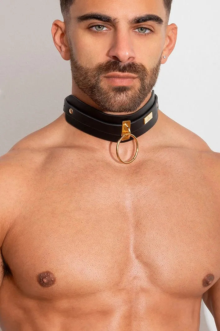 Sexual leather choker Brown contemporary choker femme Necklace collar -  Ruby Lane